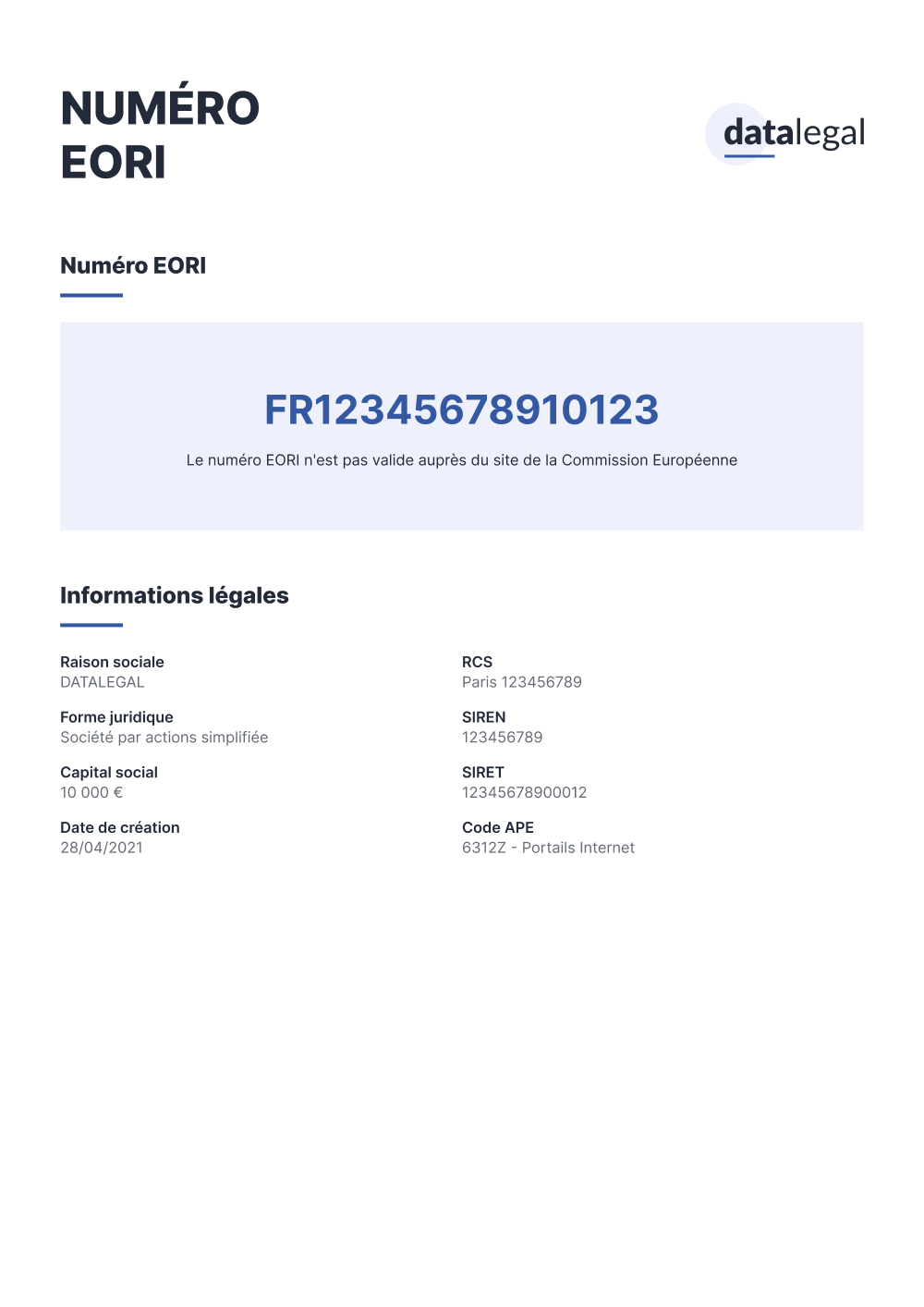 Numéro EORI